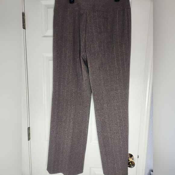 Style&Co 12 SaddleBrownStretch FullLength StraightLegs StrippedWomen DressPants - Picture 5 of 5
